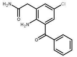 2-氨基-3-苯甲酰基-5-氯苯乙酰胺结构式