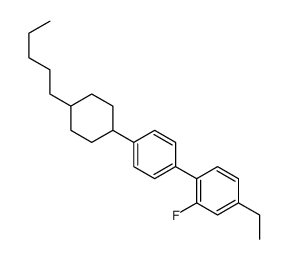 trans-4-ethyl-2-fluoro-4'-(4-pentylcyclohexyl)-1,1'-biphenyl structure