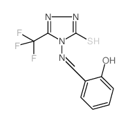3H-1,2,4-Triazole-3-thione, 2,4-dihydro-4-[[(2-hydroxyphenyl)methylene]amino]-5-(trifluoromethyl)- (en) Structure
