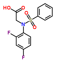 2-[2,4-difluoro(phenylsulfonyl)anilino]acetic acid Structure