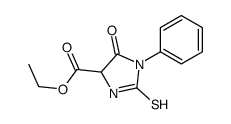 ethyl 5-oxo-1-phenyl-2-sulfanylideneimidazolidine-4-carboxylate结构式