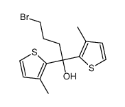 4-溴-1,1-双(3-甲基噻吩-2-基)-1-丁醇结构式