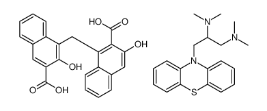 4,4'-methylenebis[3-hydroxy-2-naphthoic] acid, compound with N,N,N',N'-tetramethyl-3-(10H-phenothiazin-10-yl)propane-1,2-diamine (1:1) Structure