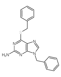9H-Purin-2-amine,9-(phenylmethyl)-6-[(phenylmethyl)thio]-结构式
