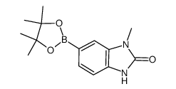 1-甲基-6-(4,4,5,5-四甲基-1,3,2-二氧硼杂环戊烷-2-基)-1,3-二氢-2H-苯并[d]咪唑-2-酮结构式