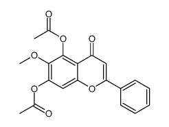 (5-acetyloxy-6-methoxy-4-oxo-2-phenylchromen-7-yl) acetate结构式