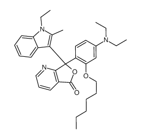 7-[4-(二乙氨基)-2-(己氧基)苯基]-7-(1-乙基-2-甲基-1H-吲哚-3-基)呋喃并[3,4-B]吡啶-5(7H)-酮结构式