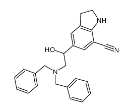2,3-dihydro-5-(1-hydroxy-2-(bis(phenylmethyl)amino)ethyl)-1H-indole-7-carbonitrile Structure