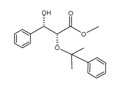 (2R,3S)-3-hydroxy-2-(1-methyl-1-phenylethoxy)-3-phenylpropanoic acid methyl ester结构式