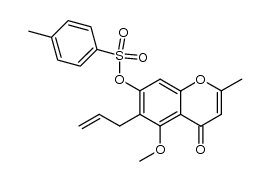 6-allyl-5-methoxy-2-methyl-7-(toluene-4-sulfonyloxy)-chromen-4-one结构式