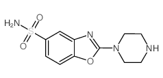 2-哌嗪-1-基-1,3-苯并噁唑-5-磺酰胺结构式