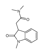 N,N-dimethyl-2-(1-methyl-2-oxo-3H-indol-3-yl)acetamide结构式