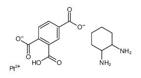 benzene-1,2,4-tricarboxylate,cyclohexane-1,2-diamine,hydron,platinum(2+) Structure