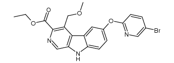 6-(5-bromo-2-pyridyloxy)-4-methoxymethyl-β-carboline-3-carboxylic acid ethyl ester structure