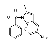 1-(苯磺酰基)-2-甲基-1H-吡咯并[2,3-b]吡啶-5-胺结构式