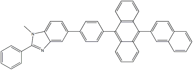 1-甲基-5-[4-[10-(2-萘基)-9-蒽基]苯基]-2-苯基-1H-苯并咪唑结构式