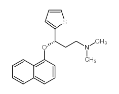S-(+)-N,N-二甲基-3-(1-萘氧基)-3-(2-噻吩)-丙胺结构式