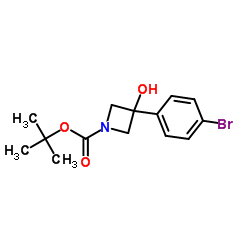3-(4-溴苯基)-3-羟基氮杂环丁烷-1-甲酸叔丁酯结构式