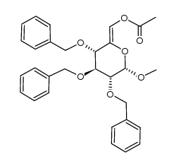 (Z)-methyl 6-O-acetyl-2,3,4-tri-O-benzyl-α-D-gluco-hex-5-enopyranoside结构式