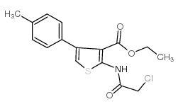 2-(2-氯乙酰基氨基)-4-对甲苯噻吩-3-羧酸乙酯结构式
