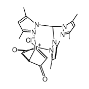 [(κ2-tris(3,5-dimethylpyrazolyl)methane)Ir(2,3,5,6-η-1,4-benzoquinone)Cl] Structure