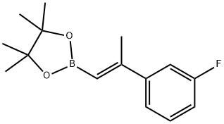 2-(2-(3-氟苯基)丙-1-烯-1-基)-4,4,5,5-四甲基-1,3,2-二氧杂硼烷结构式