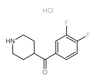 (3,4-二氟苯基)(哌啶-4-基)甲酮盐酸盐结构式