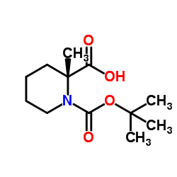 (R)-1-(叔丁氧基羰基)-2-甲基哌啶-2-甲酸结构式