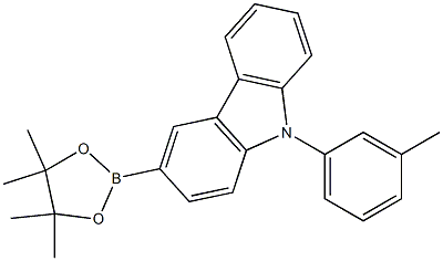 9-(3-甲基苯基)咔唑-3-硼酸片呐醇酯结构式