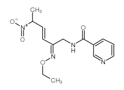 (±)-{(E)-4-乙基-2-[(Z)-羟亚氨基]-5-硝基-3-己烯基-1-基}-吡啶甲酰胺结构式
