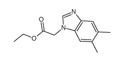 5,6-二甲基-1H-苯并咪唑-1-乙酸乙酯结构式