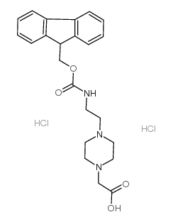 4-[2-(Fmoc-氨基)乙基]哌嗪-1-基乙酸 二盐酸盐结构式