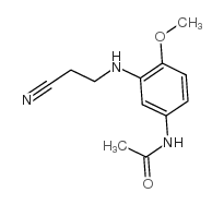 3-(N-氰乙基)氨基-4-甲氧基乙酰苯胺结构式