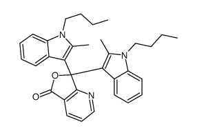 7,7-bis(1-butyl-2-methylindol-3-yl)furo[3,4-b]pyridin-5-one结构式