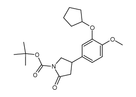 tert-Butyl (+/-)-4-(3-cyclopentyloxy-4-methoxyphenyl)-pyrrolidin-2-one-1-carboxylate结构式