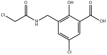 5-氯-3-[(2-氯-乙酰基氨基)-甲基]-2-羟基-苯甲酸结构式