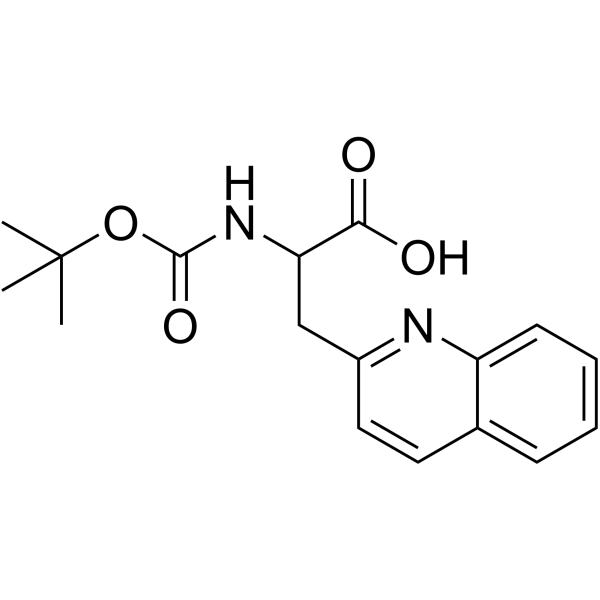 Boc-3-(2-喹啉基)-DL-丙氨酸结构式
