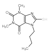 7-丁基-8-疏基-1,3-二甲基-3,7-二氢-嘌呤-2,6-二酮图片