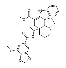 (12R,19α,20R)-2,3-Didehydro-20-[[(7-methoxy-1,3-benzodioxol-5α-yl)carbonyl]oxy]aspidospermidine-3-carboxylic acid methyl ester结构式