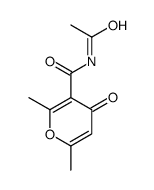 N-acetyl-2,6-dimethyl-4-oxopyran-3-carboxamide结构式