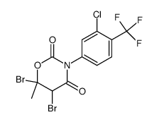 5,6-dibromo-3-(3-chloro-4-trifluoromethyl-phenyl)-6-methyl-[1,3]oxazinane-2,4-dione结构式