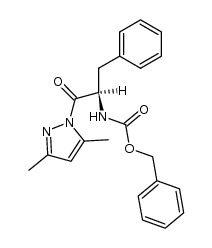 (R)-benzyl (1-(3,5-dimethyl-1H-pyrazol-1-yl)-1-oxo-3-phenylpropan-2-yl)carbamate Structure