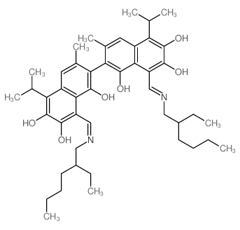 8-((E)-((2-Ethylhexyl)imino)methyl)-8-((Z)-((2-ethylhexyl)imino)methyl)-5,5-diisopropyl-3,3-dimethyl-2,2-binaphthalene-1,1,6,6,7,7-hexol structure