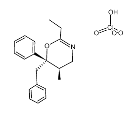 6t-benzyl-2-ethyl-5r-methyl-6c-phenyl-5,6-dihydro-4H-[1,3]oxazine, perchlorate Structure