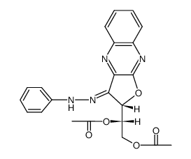 (S)-2-((S)-1,2-diacetoxy-ethyl)-furo[2,3-b]quinoxalin-3-one-phenylhydrazone结构式