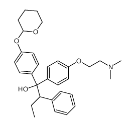 1-(4-(2-(dimethylamino)ethoxy)phenyl)-2-phenyl-1-(4-((tetrahydro-2H-pyran-2-yl)oxy)phenyl)butan-1-ol结构式