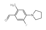5-氟-2-甲基-4-(1-吡咯烷基)苯甲醛结构式
