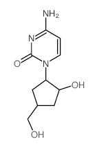 4-amino-1-[2-hydroxy-4-(hydroxymethyl)cyclopentyl]pyrimidin-2-one结构式