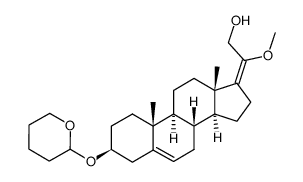 20ξ-methoxy-21-hydroxy-3β-(tetrahydropyranyloxy)-5,17(20)-pregnadiene结构式