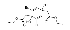 diethyl 2,2'-(2,6-dibromo-1,4-dihydroxycyclohexa-2,5-diene-1,4-diyl)diacetate结构式